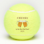 Balles De Tennis Anniversaire Papa Bière Cheval Monogramme (Dos)