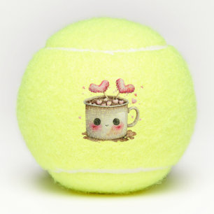 Balles De Tennis Aquarelle mignonne Chocolat chaud Mug