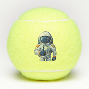 Balles De Tennis astronaute en combinaison spatiale faisant un pouc