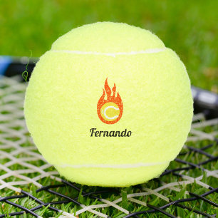 Balles De Tennis Bal de tennis avec logo de feu Nom personnalisé
