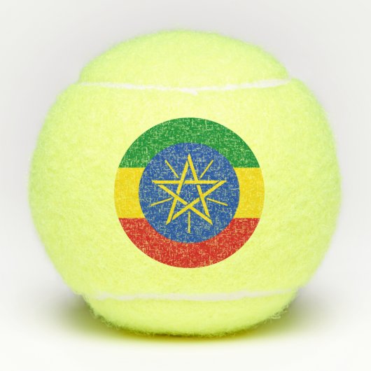 Balles De Tennis Bal de Tennis Patriotique avec Drapeau d'Ethiopie (Devant)
