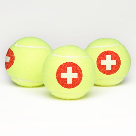 Balles De Tennis Bal de Tennis Patriotique avec Drapeau Suisse (Multiple)