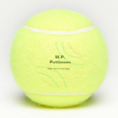 Balles De Tennis Bandes orange vertes ajouter le nom message texte (Dos)