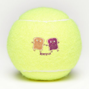 Balles De Tennis Beurre d'arachide mignonne et caricature sandwich