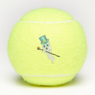 Balles De Tennis Bleu Fantôme Bleu Yeux Haut Chapeau Canne à crâne
