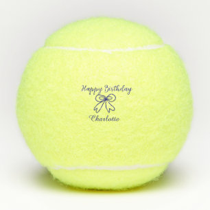 Balles De Tennis Blue bow CUTIE AJOUTER NOM BABY heureux anniversai