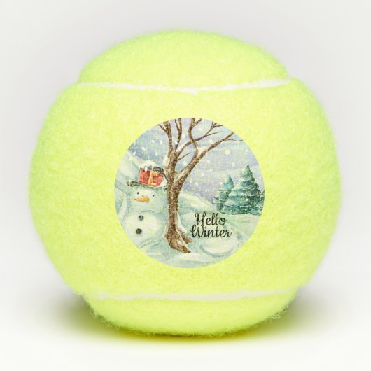 Balles De Tennis Bonjour Winter Snowman (Devant)