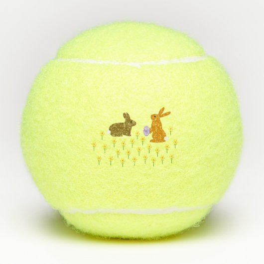 Balles De Tennis Bonnets de Pâques et jonquilles (Devant)