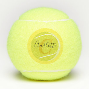 Balles De Tennis Boule de tennis avec Monogramme or Nom de script j