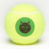 Balles De Tennis Boules de tennis de chat noir Halloween (Dos)