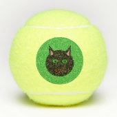 Balles De Tennis Boules de tennis de chat noir Halloween (Devant)