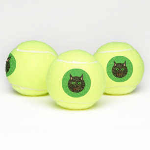 Balles De Tennis Boules de tennis de chat noir Halloween
