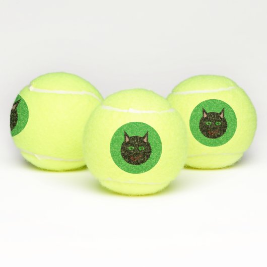 Balles De Tennis Boules de tennis de chat noir Halloween (Multiple)