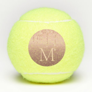 Balles De Tennis Boules de tennis Monogram Rose Gold Blush Parties 