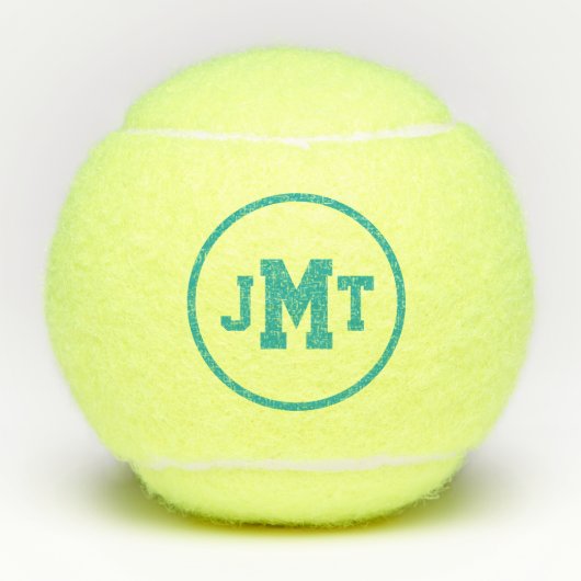 Balles De Tennis Boules de tennis Monogramme turquoises (Devant)