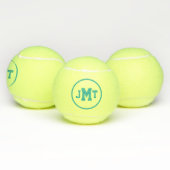 Balles De Tennis Boules de tennis Monogramme turquoises (Multiple)