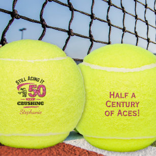 Balles De Tennis Cadeau 50e anniversaire pour elle - Acing 50 perso
