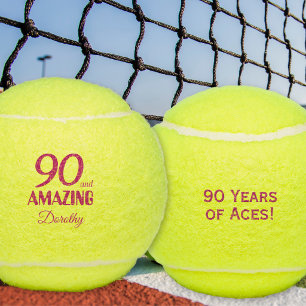 Balles De Tennis Cadeau 90e anniversaire pour elle Incroyable Rose