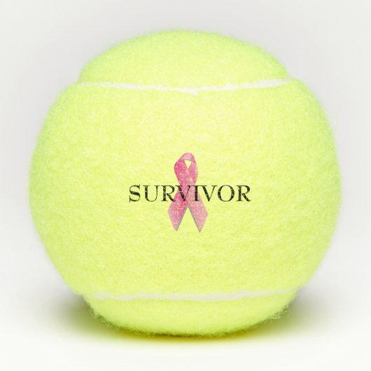 Balles De Tennis Cancer du sein Survivant Ruban rose (Devant)
