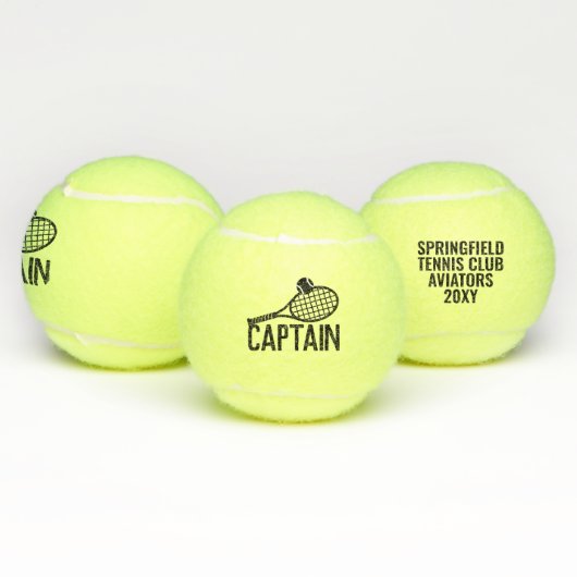 Balles De Tennis Capitaine de tennis Keepsaké personnalisé (Multiple)
