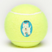 Balles De Tennis Caricature blanche de terrier de l'ouest (Dos)