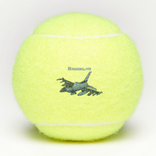 Balles De Tennis Caricature d'avion de chasse militaire