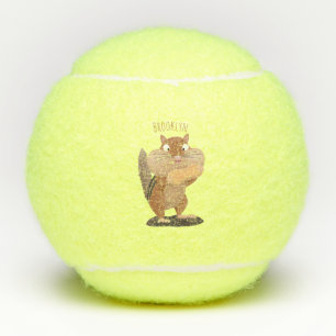 Balles De Tennis Caricature de chipmunk à grosses joues mignonnes