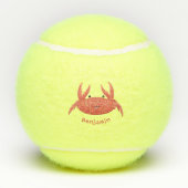 Balles De Tennis Caricature de crabe rouge cuite (Dos)