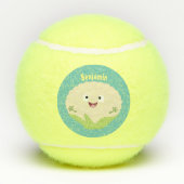 Balles De Tennis Caricature de légume de chou-fleur joyeux (Dos)