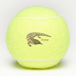 Balles De Tennis Caricature de lézard rouge