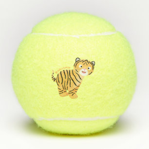 Balles De Tennis Caricature de petit tigre joyeux