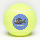 Balles De Tennis Caricature de poisson de Piranha (Dos)