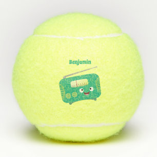 Balles De Tennis Caricature de radio rétro amusante