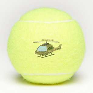 Balles De Tennis Caricature d'hélicoptère camoflage de l'armée