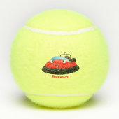 Balles De Tennis Caricature d'hovercraft rouge joyeux (Dos)