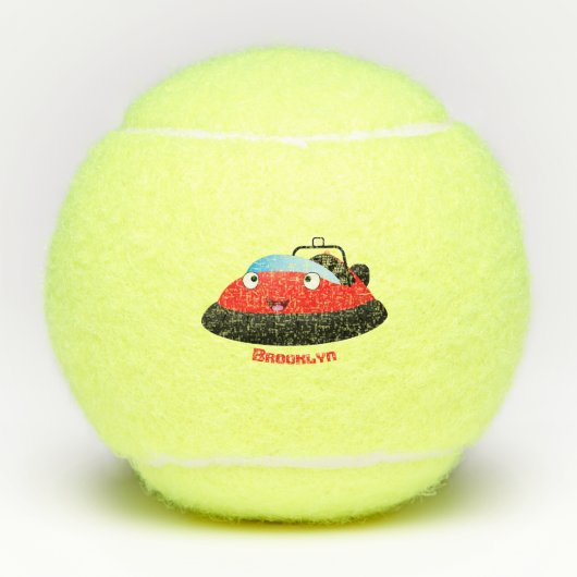 Balles De Tennis Caricature d'hovercraft rouge joyeux (Devant)