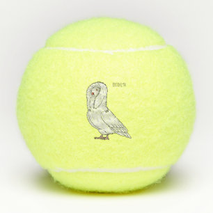 Balles De Tennis Caricature d'oiseau pigeon Jacobin