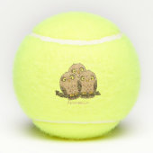 Balles De Tennis Caricature en trio de chouette (Dos)