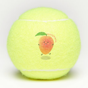 Balles De Tennis Caricature jaune mangue mignonne