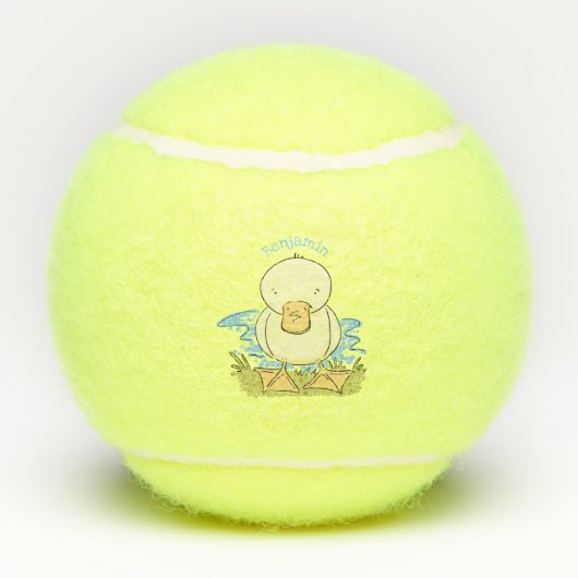 Balles De Tennis Caricature jaune mignon pour canard bébé (Dos)