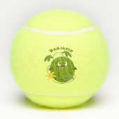 Balles De Tennis Caricature joli et souriant de pastèque (Dos)