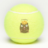 Balles De Tennis Caricature joyeuse de cobaye mignonne (Dos)