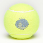 Balles De Tennis Caricature joyeux de phoque et de poisson bleu (Dos)