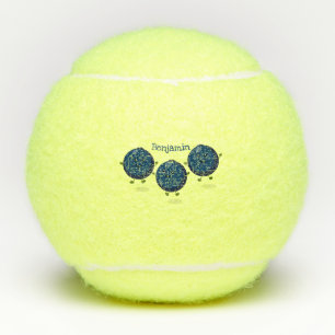 Balles De Tennis Caricature mignonne de bleuets violets