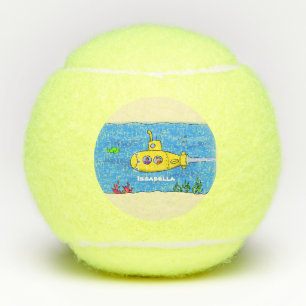 Balles De Tennis Caricature sous-marine joyeuse