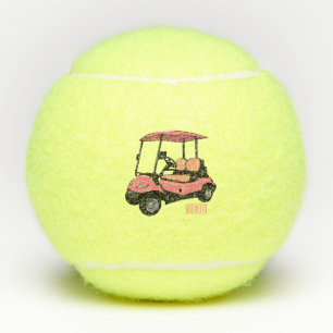 Balles De Tennis Carte de golf / dessin animé en voiturette de golf