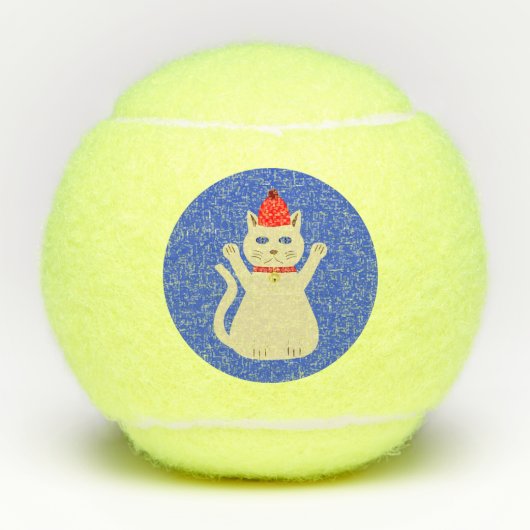 Balles De Tennis Chat de Noël mignon (Devant)