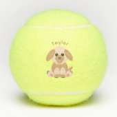 Balles De Tennis Chien Chien Chien Mignonne Caricature Pastel Neutr (Devant)