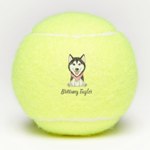 Balles De Tennis Chien husky noir et blanc mignon