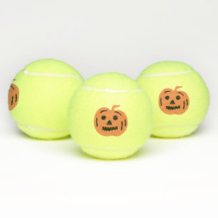 Balles De Tennis Citrouille d'Halloween Jack-O-Lantern orange